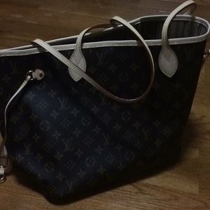 Louis Vuitton Monogram Neverfull brown Leather GM